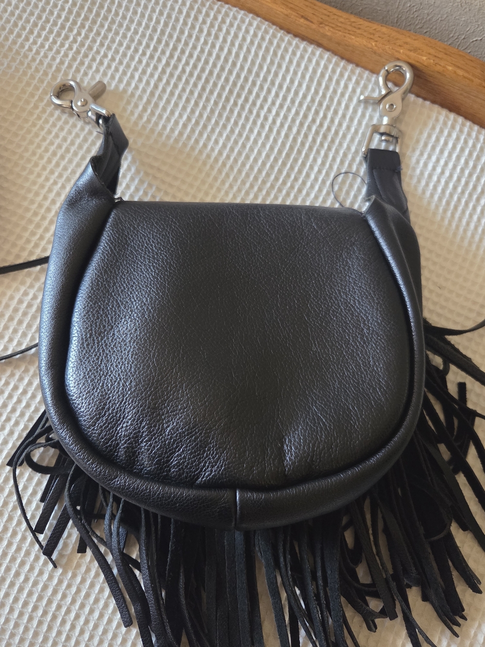 Harley-Davidson Black Leather Fringe Crossbody Bag - Picture 7 of 13